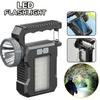 Solar-powered Handheld Flashlight Portable Powerful USB Rechargeable Searchlight LED Work Light Lantern Outdoor Camping Lamp