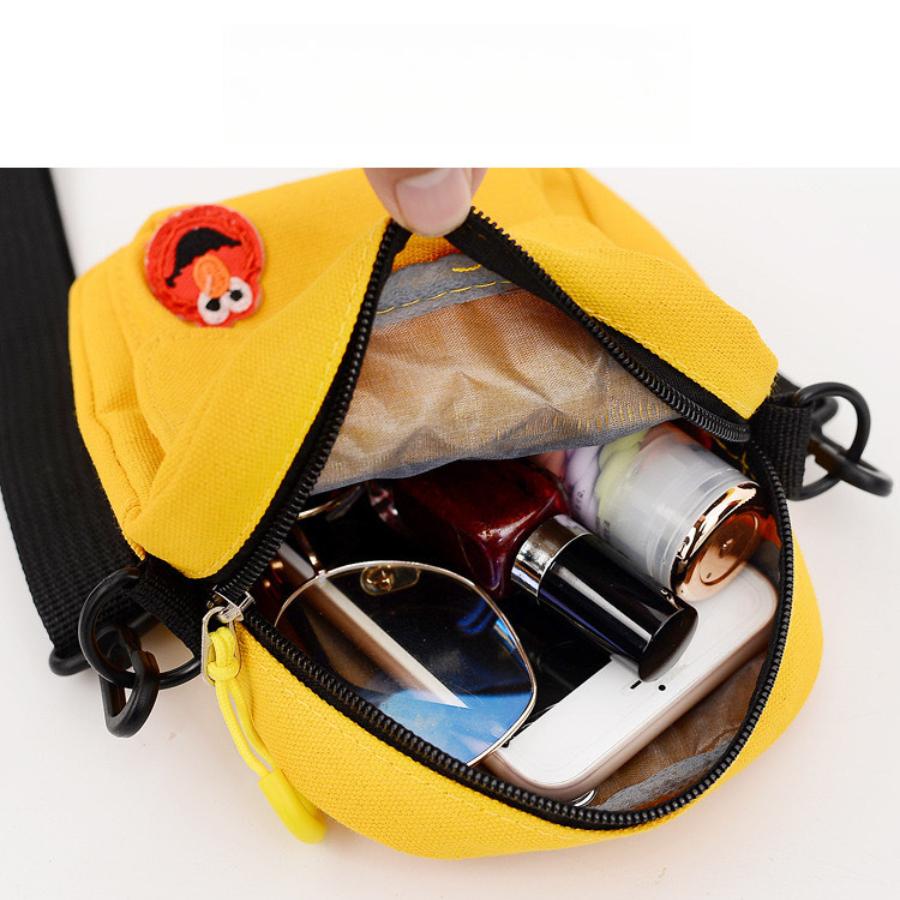 Japanese Style Canvas Crossbody Bag for Women, Cute Cartoon Shoulder Pouch, Trendy Street Fashion Chest Bag for Daily Use KTB