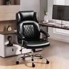 Big and Tall Office Chair 180kg with Spring Cushion, PU Leather - Black