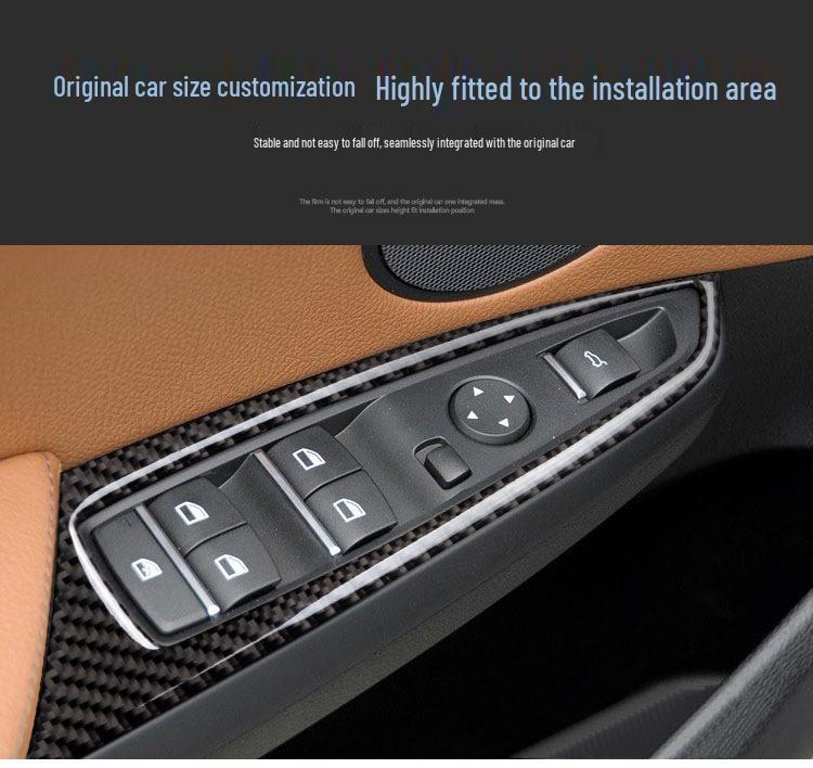 14-17 BMW X3/X4 F25/F26 Naklejka Ozdobna na Przełącznik Okna z Włókna Węglowego