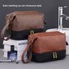 Vintage Luxury Double Layer Mens Wash Bag With Waterproof Pu Material For Travel And Daily Use
