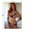 Vintage Wall Art Metal Sign Redhead Retro Woman Black Likini 8x12 Inch Aluminum Home Decor
