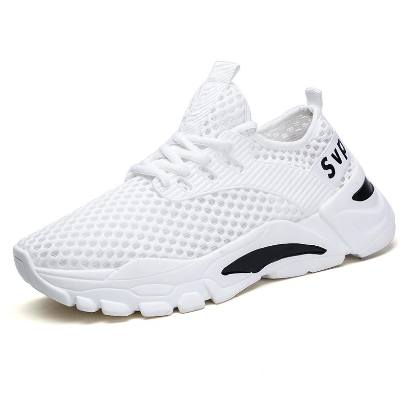 

2025 Новые прочные уличные кроссовки для бега для пар, спортивная обувь больших размеров 37-45, дышащая обувь для ходьбы для мужчин, легкая повседневная обувь 37 белый