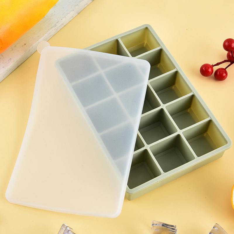 Ice Cube Trays , Easy Release 15 Flexible Silicone Ice Cube Molds With Removable Lid Reusable Freezer Ice Trays Stackable For Wh