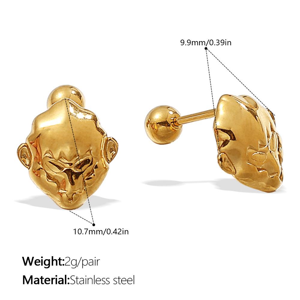 Stylish cute exquisite wind irregular shape stud earrings stainless steel gold plated variety earrings women