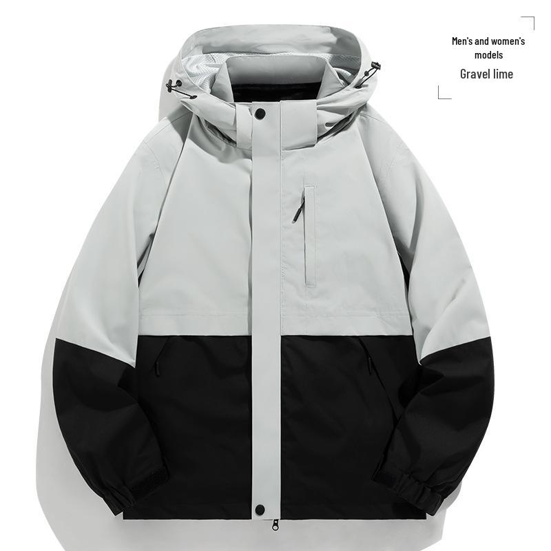 Three-in-One Waterproof Jacket: Heat-Sealed, Detachable, Unisex, Short-Sleeved, for Mountaineering and Sports, Two-Piece Set.