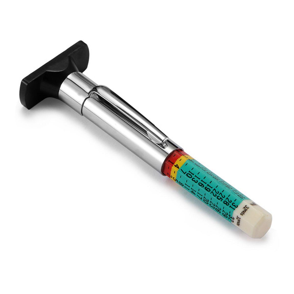 

Car Color Coded Mark Two-Sided Accurate Tire Ruler Depth Gauge Measuring Pen Tyre Tread Double Color