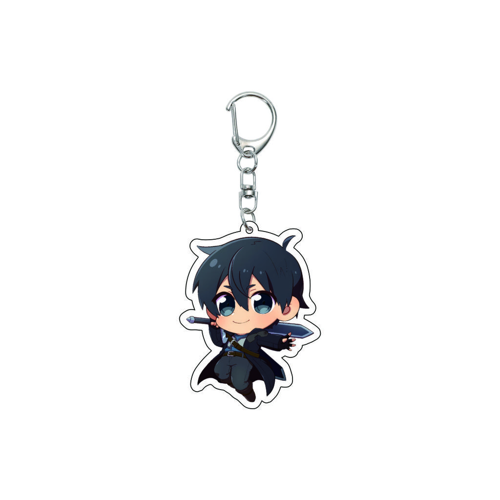 55MM Anime Sword Art Online Keychain Alice Synthesis Kirigaya Kazuto Yuuki Asuna Key Chain Acrylic Model Plate Christmas Gifts