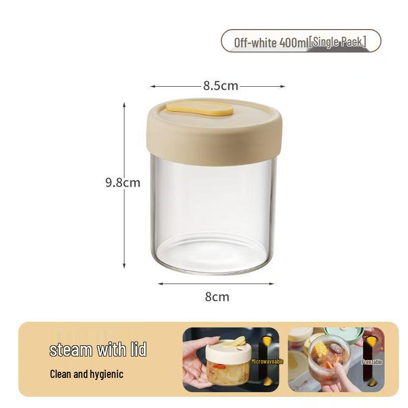 Microwaveable Borosilicate Glass Baby Food Lunch Box & Freshness Bowl for Cold Storage & Steaming, Sealed for Freshness.