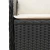 Vidaxl Folding Garden Bench With Cushions, Black, Poly Rattan