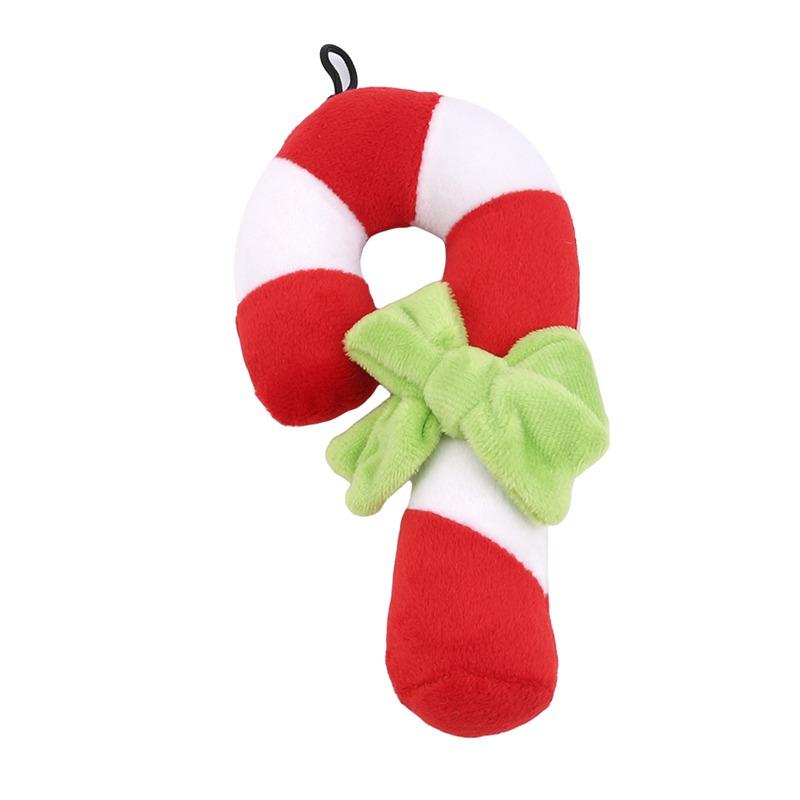 Pet Christmas Candy Toy Pet Dog Voice Toy Plush Doll Cute Sofa Cushion Christmas Decor Puppy Teeth Grinding Anti Bite Dog Toy
