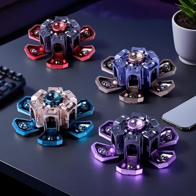 Juguete Fidget Spinner Alivio del Estrés Ansiedad Adolescentes Adultos Armadura Extensible Giroscopio de Punta de Dedo Juguete Giratorio Sensorial Portátil para Viajes