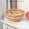 Handmade High-Foot Lace Bamboo Fruit Basket and Snack Holder