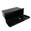 Marine Boat Storage Compartment Multifunctional Lockable ABS Locking Plastic Glove Box with Double Cup Holder Black