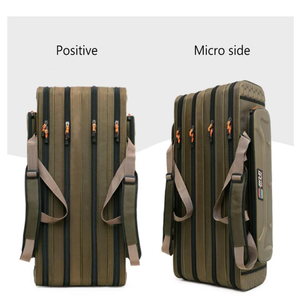 Multifunkční pevná taška na pruty s přívlačovým navijákem 2/3/4 vrstvy 80-130cm 1680D Oxford pouzdro pro venkovní lov a skladování