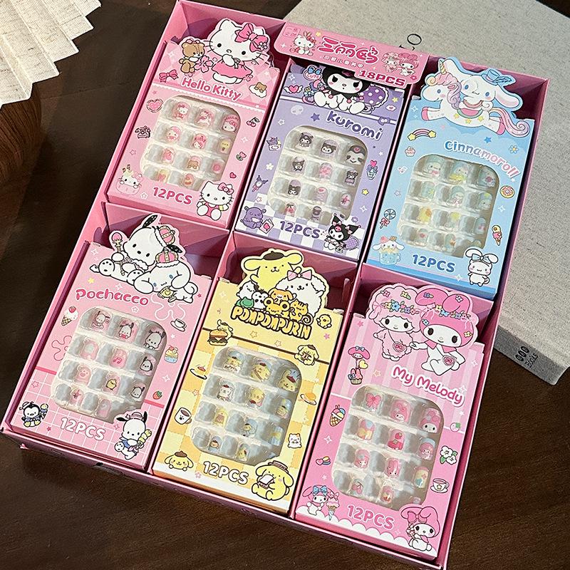 Набор детских мультяшных наклеек для ногтей: Модная, носимая игрушка-платье принцессы