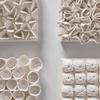 Ceramic Square White Flower Painting Creative Living Room Decoration Ceramic Petal Painting Interior Decoration Background Wall