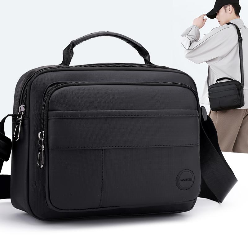Men's Multi-Compartment Crossbody Bag – Adjustable Strap Business Shoulder Pack for Travel & Everyday Use