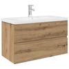 VidaXL Vanity Unit with Integrated Basin and Faucet Artisan Oak, Bathroom Vanity Cabinet, Bathroom Furniture 3328934