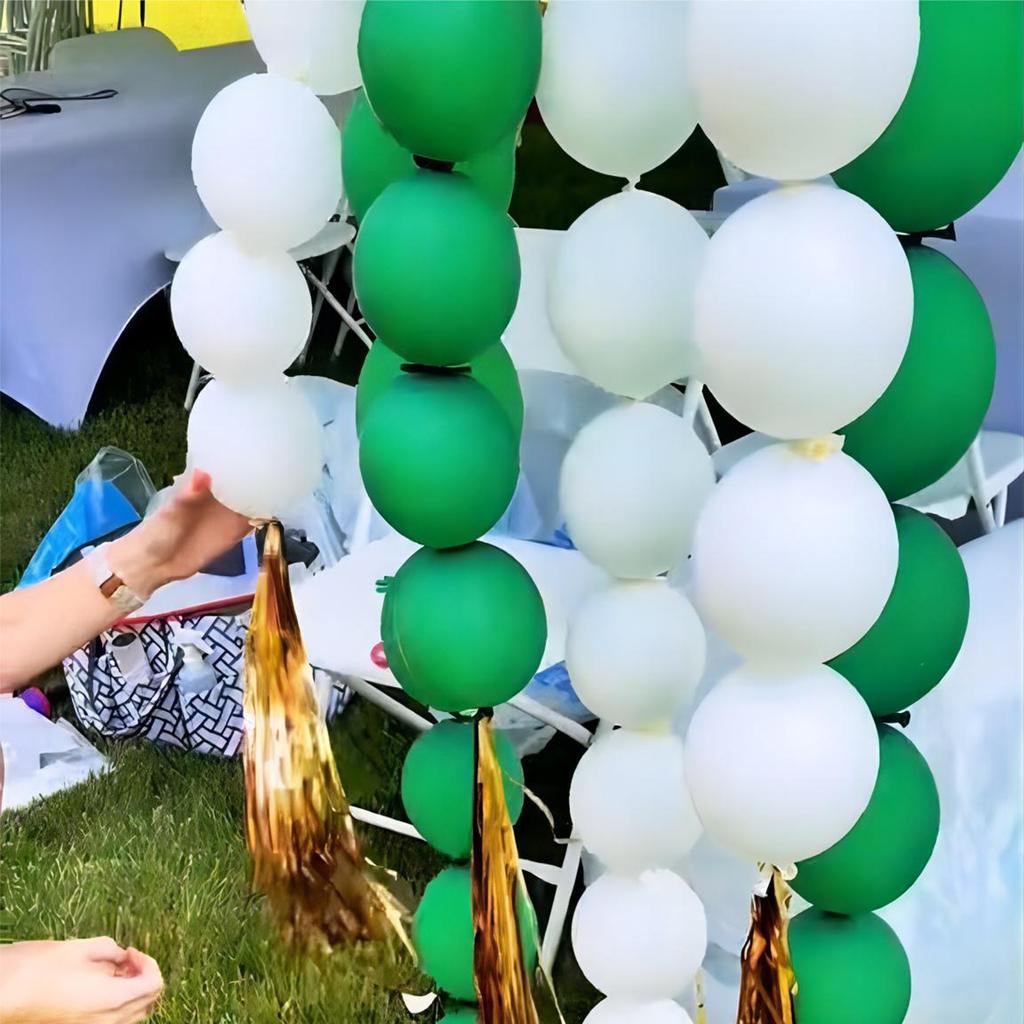 Zelenobílý balonový řetízek Venkovní dekorace na párty Dlouhý řetízkový dekor na narozeninovou oslavu Dětské miminko Latexový balonový řetízek