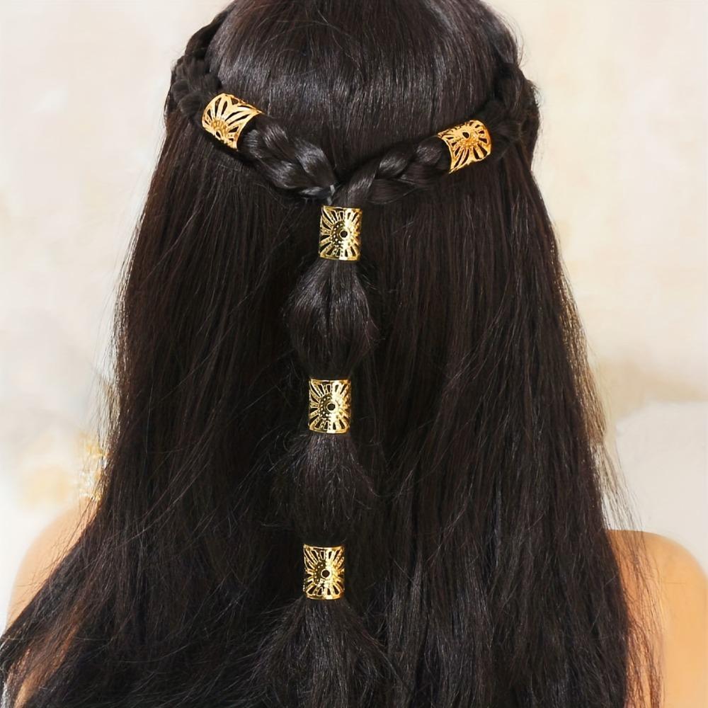 5pcs Hair Braiding Dreadlocks Beads Dread Locks Hair Braid Tubes Hollow Out Hair Ring  for Braids