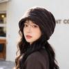Autumn and winter fashionable women's hats thickened knitted stacking hats for women with small faces and warm confinement hats factory price