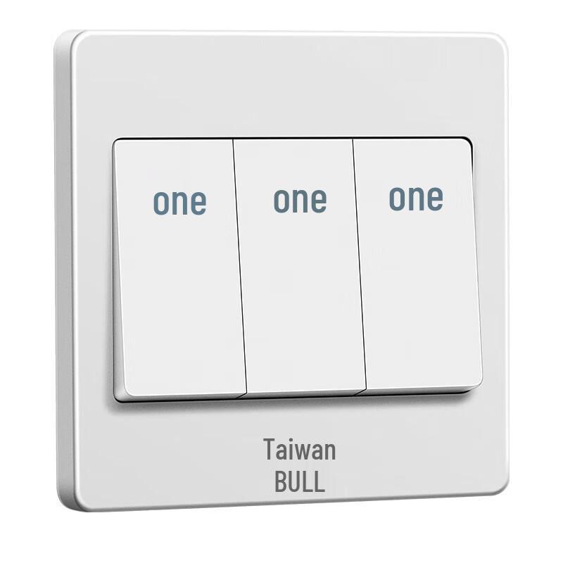 BULL G07 Series 3-Gang Single Control Wall Switch 250V белый