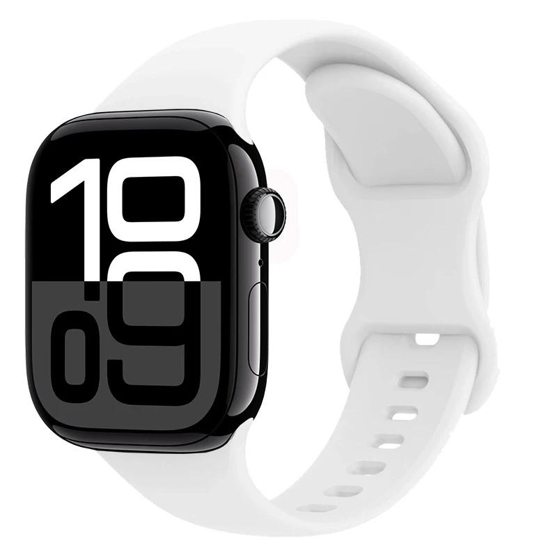 Silicone Strap for Apple Watch Band 45mm 41mm 44mm 40mm 49mm Series 10 46mm 42mm Bracelet for iWatch Ultra 9 8 7 6 5 4 SE2 Strap