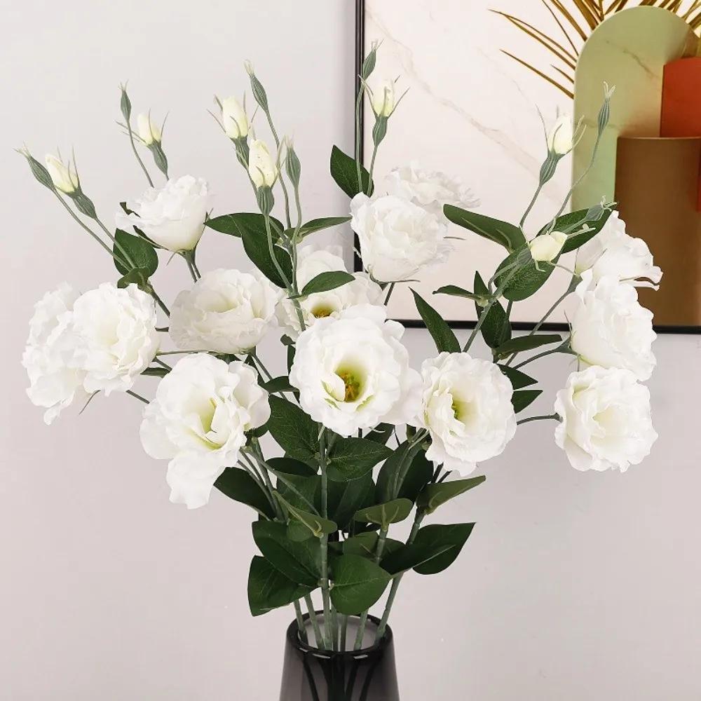 Platycodon Flower Artificial Balloon Flower Lisianthus Real Touch Faux Balloon Branch Artificial Handmade