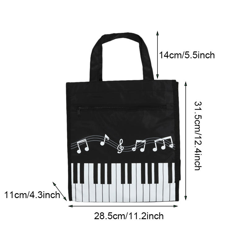 1PC Gift Durable Piano Keys Handbag Colorful Creative Grocery Storage Bag Sturdy Single Shoulder Shopping Bag Music Lovers