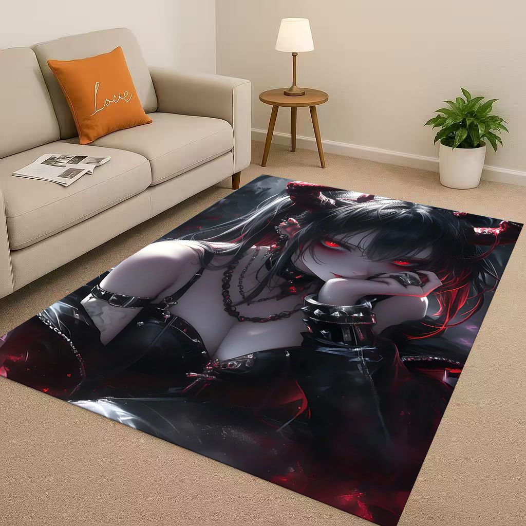 2026 New Gothic Dark Sexy Girls Cartoon Anime Characters Living Room Non-Slip Area Rug Carpet for Bedroom Playroom Sofa,Doormat