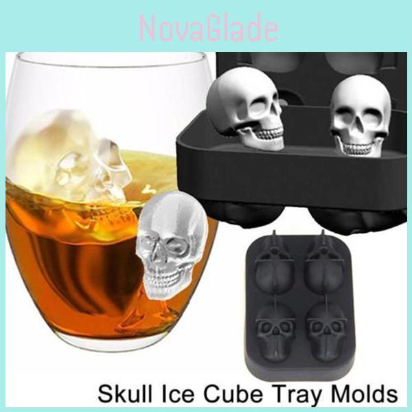 Premium Silicone 3d Skull Ice Ball Cube Tray For Creative Chocolate Baking