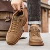 Leather Martin Boots Men's High Top American Retro Desert Boots Soft Sole Short Boots Medium Top