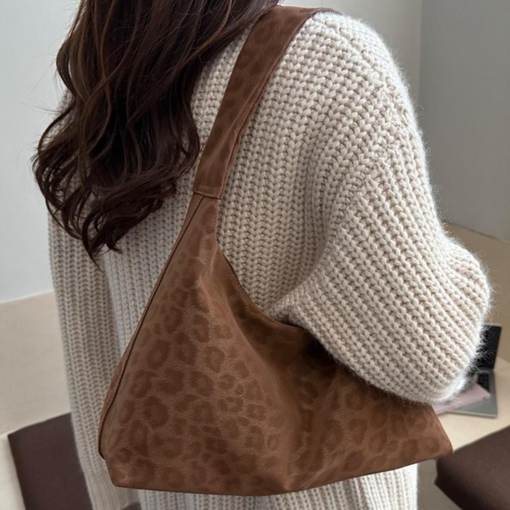 New Lightweight Women's Shoulder Bag Large Capacity Leopard Print Underarm Bag Crossbody Bag