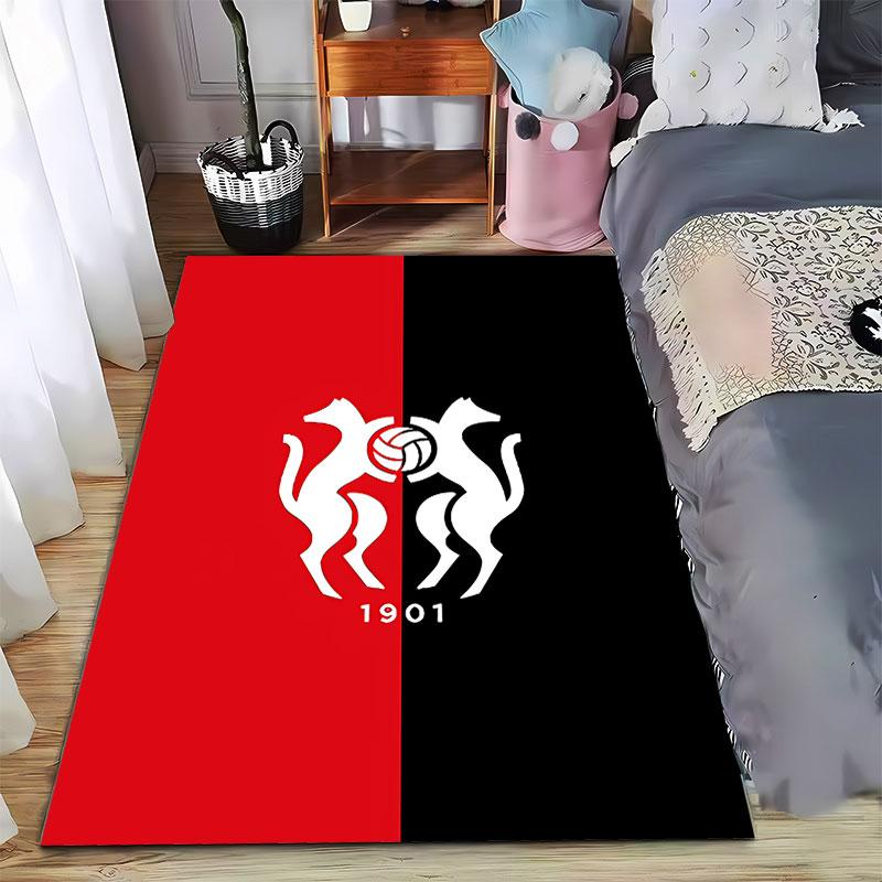 Red and Black Dog Duo Carpet suitable as a non-slip mat for the living room or bedroom sofa
