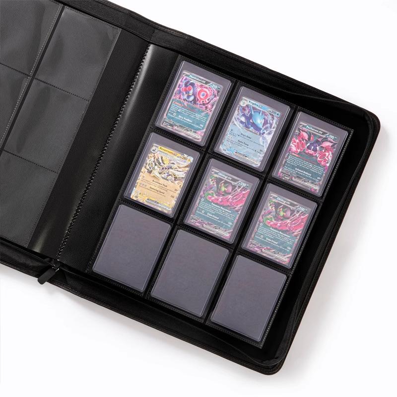 PU Suede 288 Hold TCG Card Binder 9 Pocket Zippered Waterproof for Pokemon YuGiOh Magic Cards Anime Game Card Collection Album