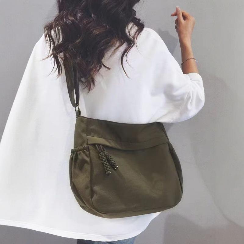 Casual Large Capacity Crossbody Bags for Women Simple Travel Portable Ladies Shoulder Bag Solid Color Female Tote Handbags