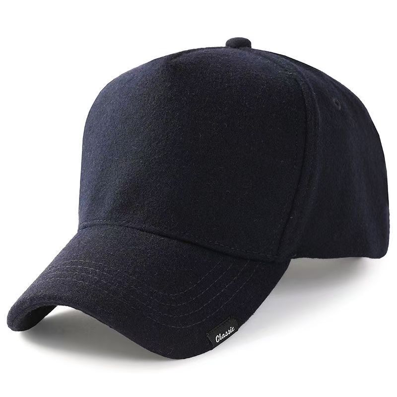 Big Size Aunumn Winter High Top Woolen Baseball Cap Outdoors Adjustable Snapback Outdoors Keep Warm Korean Version Truck Hat