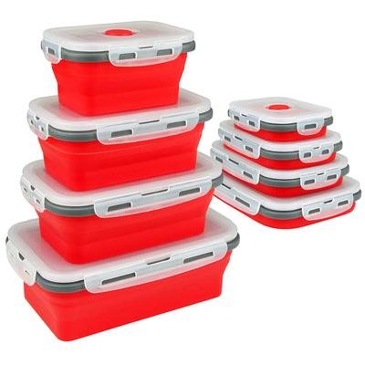 Contenitori Pieghevoli per Alimenti Ciotole in Silicone con Coperchi-Perfetti per chi Prepara i Pasti in Anticipo, Pranzo, Picnic, Uso in Cucina e Viaggiatori