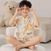 Boys Cotton Short Sleeve Pajama Set Cartoon Print Sleepwear Kids Ages 8 Lightweight Home Outfit