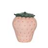 Hand-Painted Strawberry Ceramic Tea Can Ornament for Home Decor and Photography