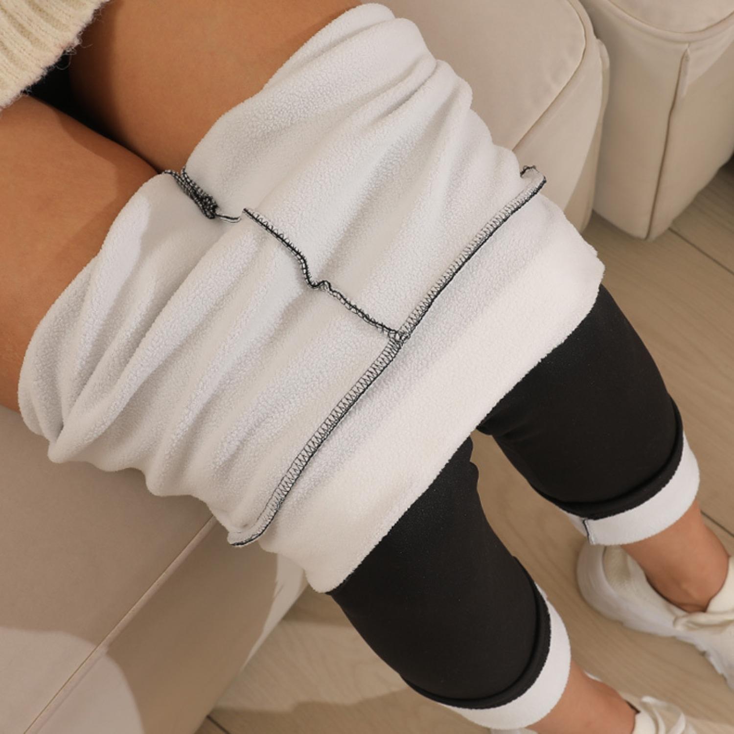 Women s High Waist Fleece Lined Leggings Pants Slim Fit Thermal Winter Casual Jeggings S