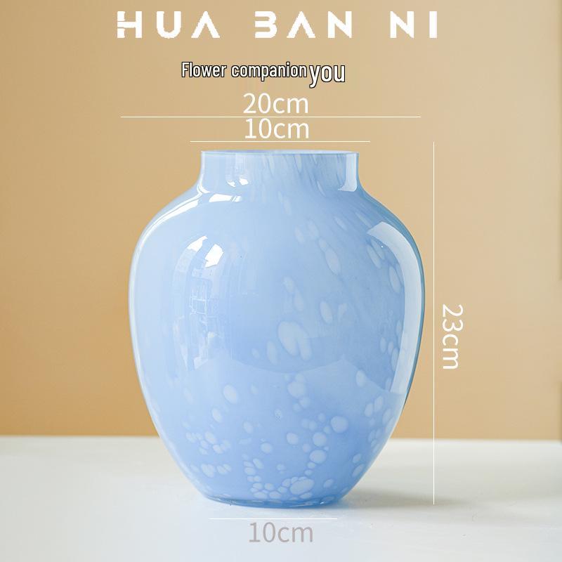 Luxury Marble Pattern Art Glass Vase for Flower Arrangements