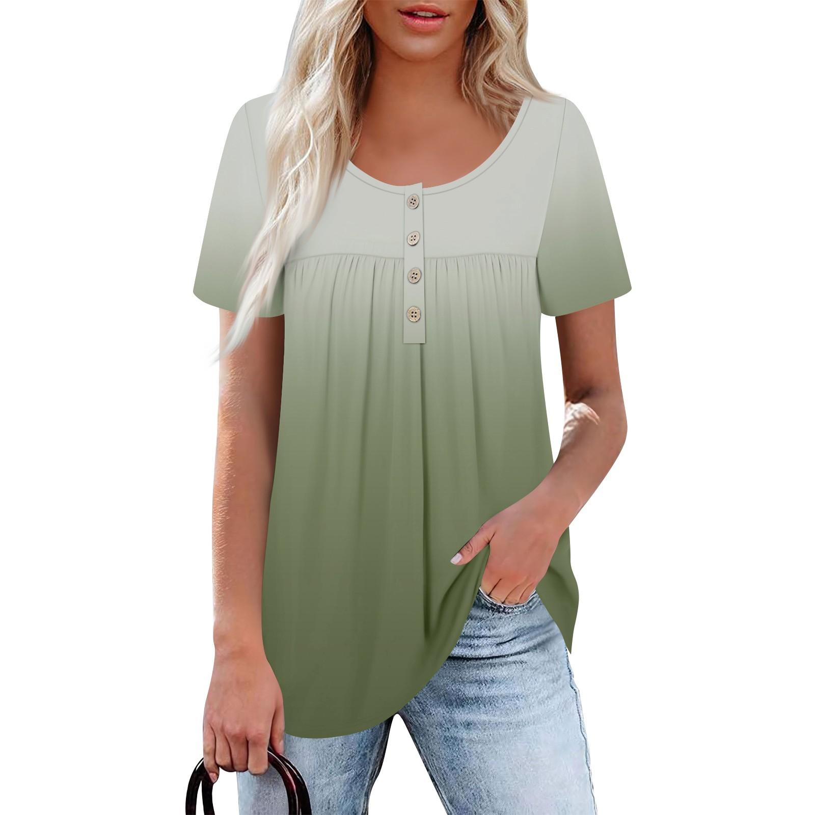 

Женский повседневный топ с круглым вырезом, коротким рукавом, воротником на пуговицах, оборкой на груди, однотонный топ XL