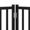 8 Piece Foldable Dog Gate with Door Black 640 cm Poplar Wood