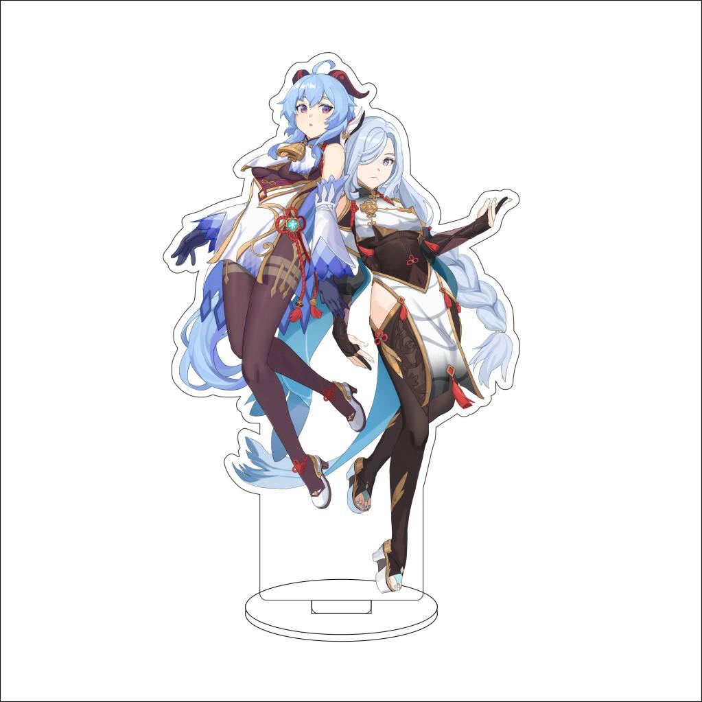 16CM Anime Genshin Impact Figure Stand Model  Ganyu Cute Desk Decor Standing Sign Gifts