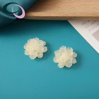 Sweet Pink Resin Flower Stud Earrings - Elegant, Versatile, and Simple Jewelry for Women