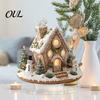 Indoor Holiday Display Pieces Acrylic Christmas Table Decor, Gingerbread House Tree Ornaments, Ornaments for Desk Waterproof Desktop Decorations