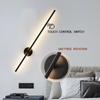 Modern Dimmable LED Wall Lamps Touch Dimming Wall Lights For Corridor Dining Room TV Background Black Long Strip Wall Sconce