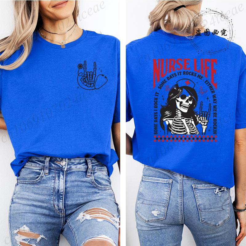Nurse Skeleton ShirtNurse Life Womens TShirtsSome Days I Rock It TopsFunny Nurse Skeleton Tee ShirtSarcastic Graphic Tees